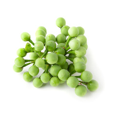 Pea Eggplants or turkey berry isolated over white background