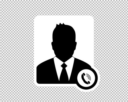 Business Man, Support Icon, Avatar Icon - Vector Illustration Isolated On Transparent Background