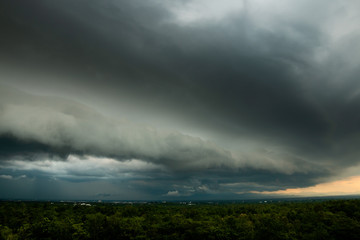 Obraz na płótnie Canvas thunder storm sky Rain clouds .
