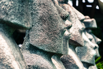 Moai are monolithic human figures carved by the Rapa Nui people on Easter Island in eastern Polynesia between the years 1250 and 1500.