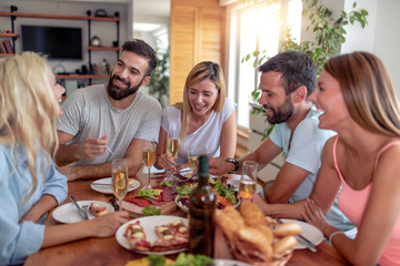 Friends have lunch together