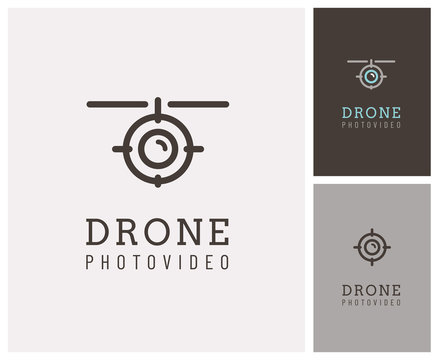 drone, logo, symbole, appareil photo, vue a&eacute;rienne, video