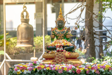 The Nam Phra monk is a Thai tradition on Songkran Day.