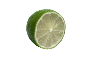 Ripe juicy delicious lime on white background. Healthy eating and dieting concept