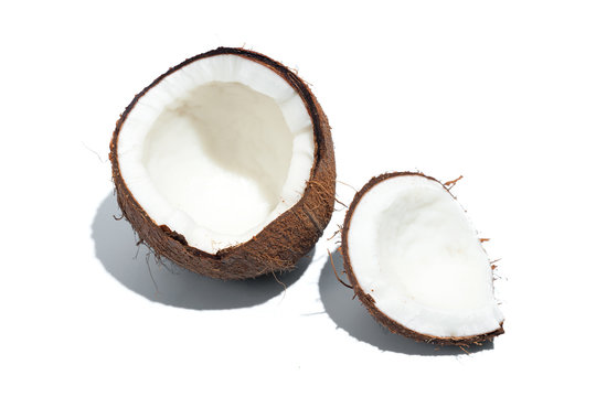Fresh juicy coconut isolated on a white background. Concept of Healthy eating and dieting. Travel and holiday concept