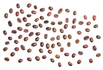 Coffee beans isolated on white background close up