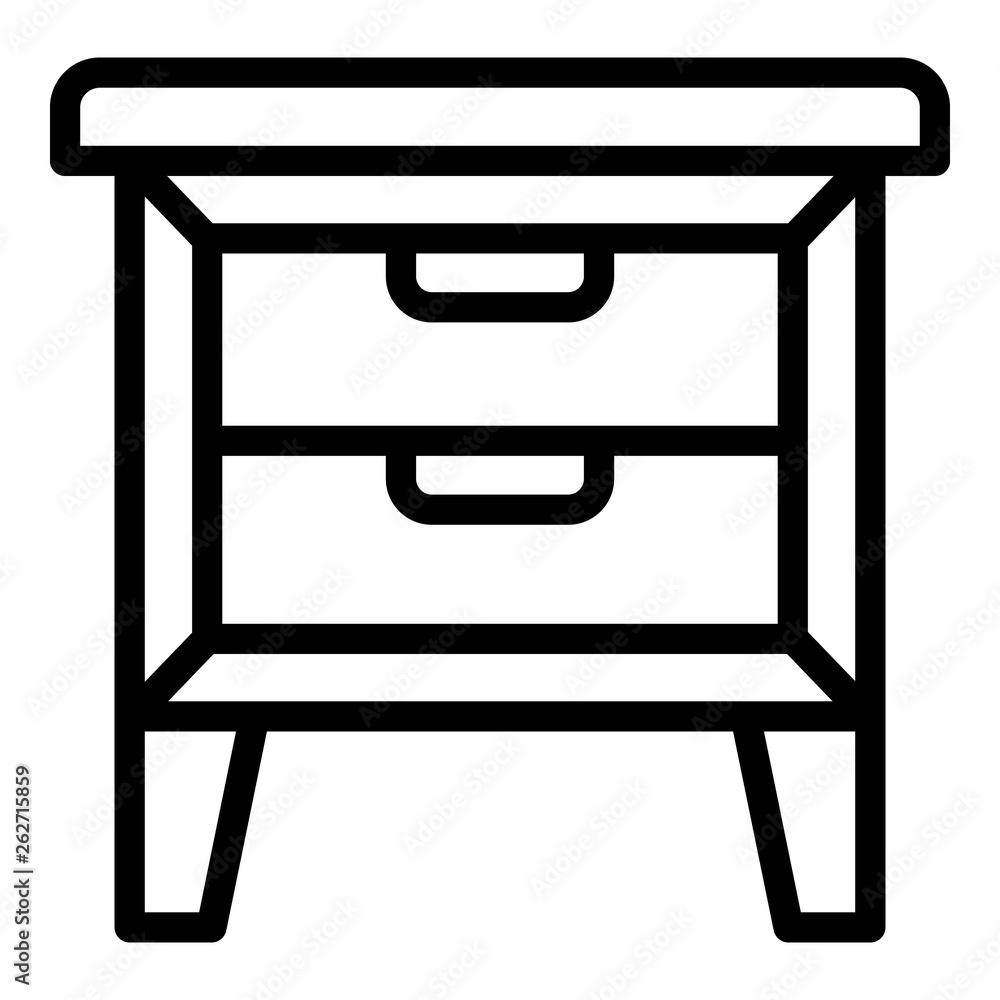 Poster bedside table icon. outline bedside table vector icon for web design isolated on white background