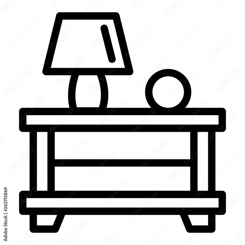 Poster lamp on the bedside table icon. outline lamp on the bedside table vector icon for web design isolate