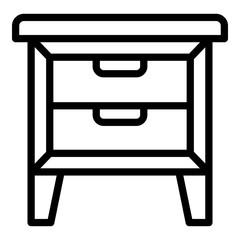 Bedside table icon. Outline bedside table vector icon for web design isolated on white background