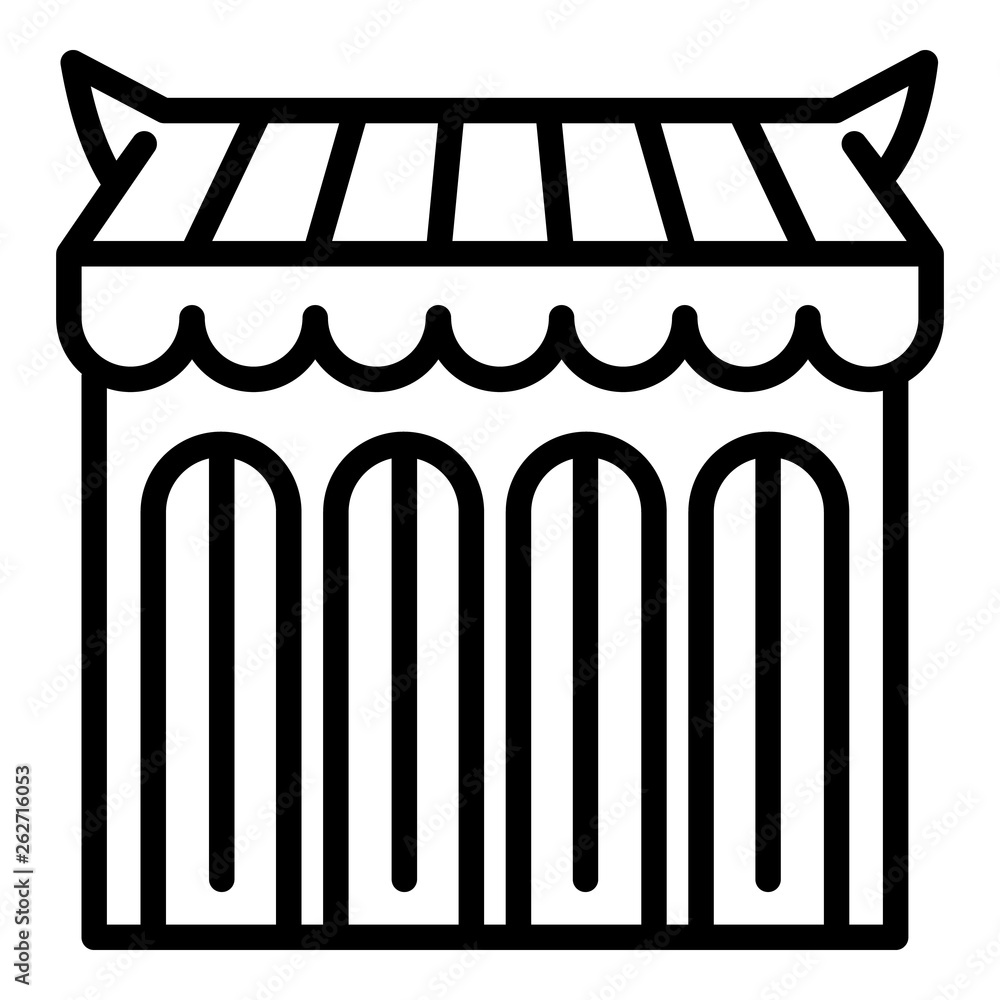 Poster large tent with windows icon. outline large tent with windows vector icon for web design isolated on