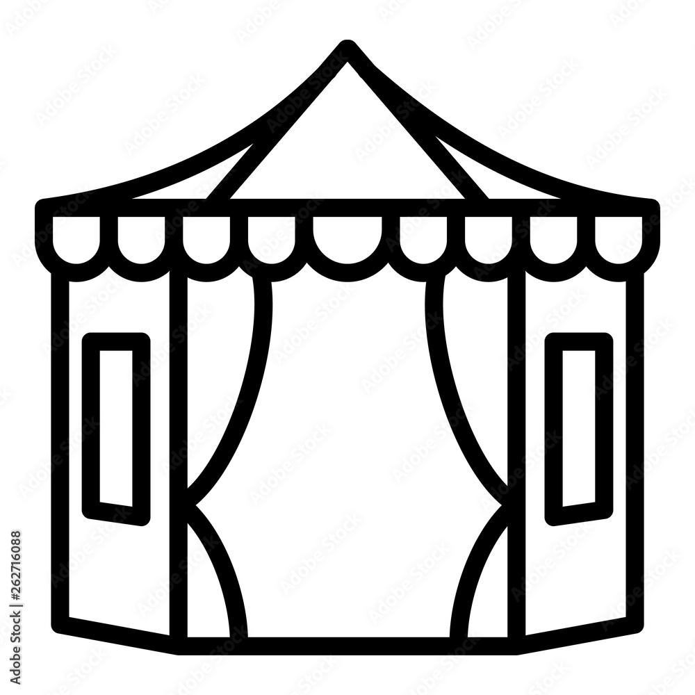 Poster big tent with windows icon. outline big tent with windows vector icon for web design isolated on whi