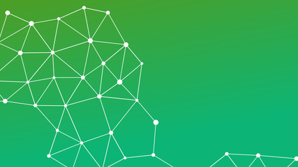 Abstractly connected points on colorful background, technology abstract background. Technology Concept, LowPoly, Polygons, Triangles, Network, Social Network, IOT, Internet