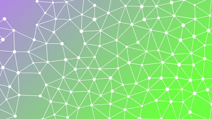 Abstractly connected points on colorful background, technology abstract background. Technology Concept, LowPoly, Polygons, Triangles, Network, Social Network, IOT, Internet