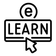 Elearning icon. Outline elearning vector icon for web design isolated on white background