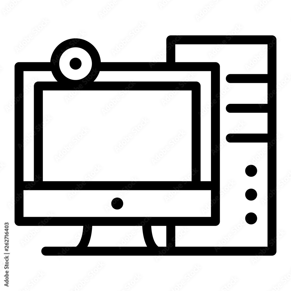 Poster personal computer icon. outline personal computer vector icon for web design isolated on white backg