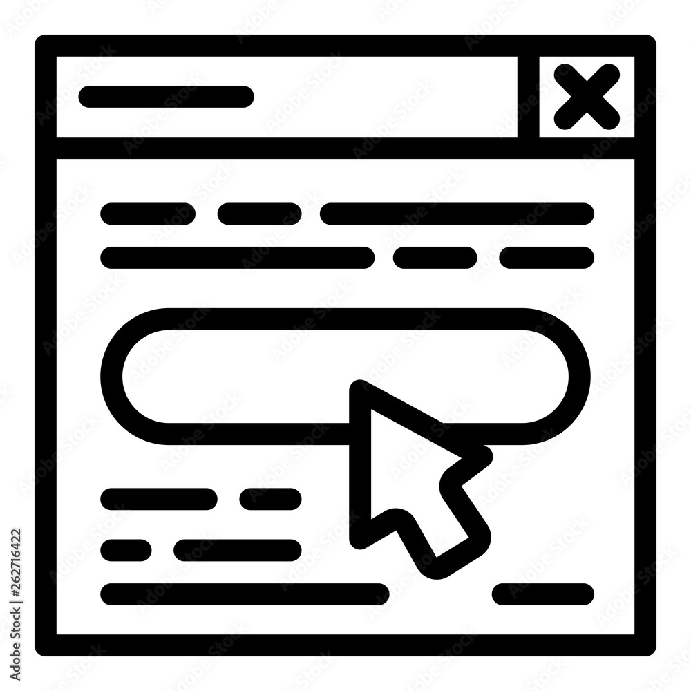 Poster web site icon. outline web site vector icon for web design isolated on white background