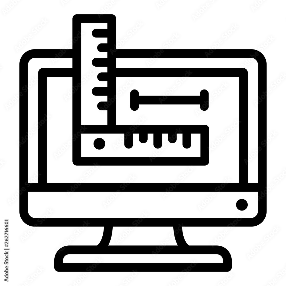 Poster monitor measurement icon. outline monitor measurement vector icon for web design isolated on white b
