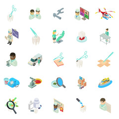 Medical clinic icons set. Isometric set of 25 medical clinic vector icons for web isolated on white background