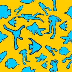 Travel and vacation vintage seamless pattern. Seamless background