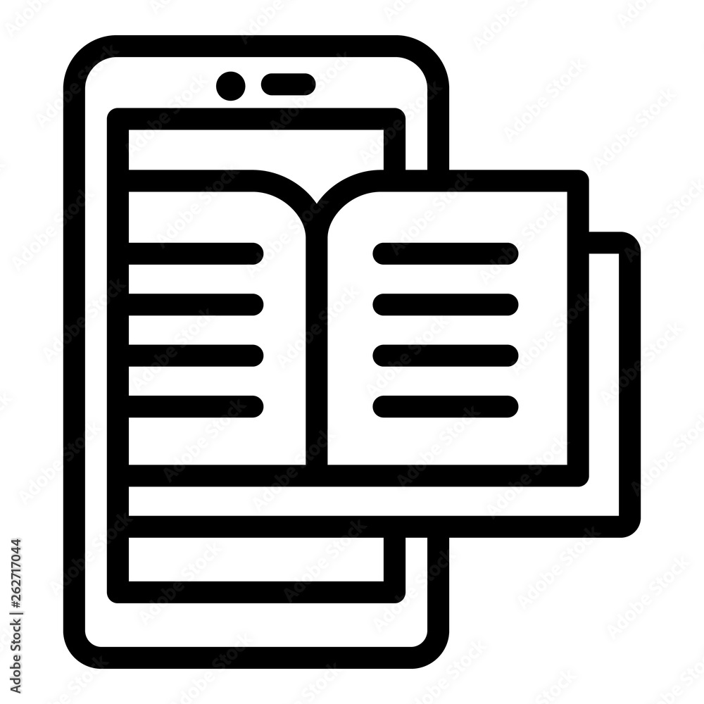 Poster read smartphone book icon. outline read smartphone book vector icon for web design isolated on white