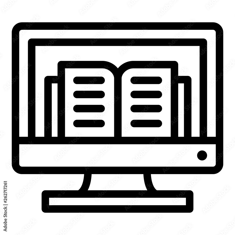 Poster computer internet book icon. outline computer internet book vector icon for web design isolated on w