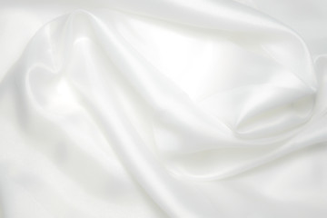 Naklejka na ściany i meble White cloth background abstract with soft waves.
