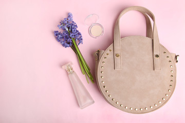 beige round women's handbag