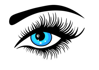 Web Beautiful blue woman eye. Vector illustration
