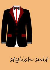 Suit icon isolated on white background. Vector