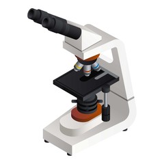 Medical microscope icon. Isometric of medical microscope vector icon for web design isolated on white background