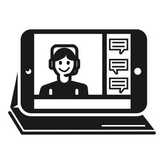 Webinar on smartphone icon. Simple illustration of webinar on smartphone vector icon for web design isolated on white background