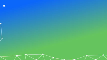 Abstrakt verbundene Punkte auf mehrfarbigem Hintergrund, technisch abstrakter Hintergrund. Technologiekonzept, LowPoly, Polygone, Dreiecke, Netzwerk, Soziales Netzwerk, IOT, Internet