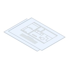 Architect plan paper icon. Isometric of architect plan paper vector icon for web design isolated on white background