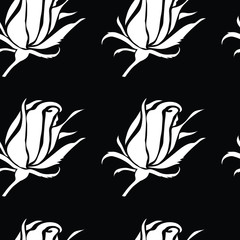 Vector seamless floral pattern from roses. Natural summer background.