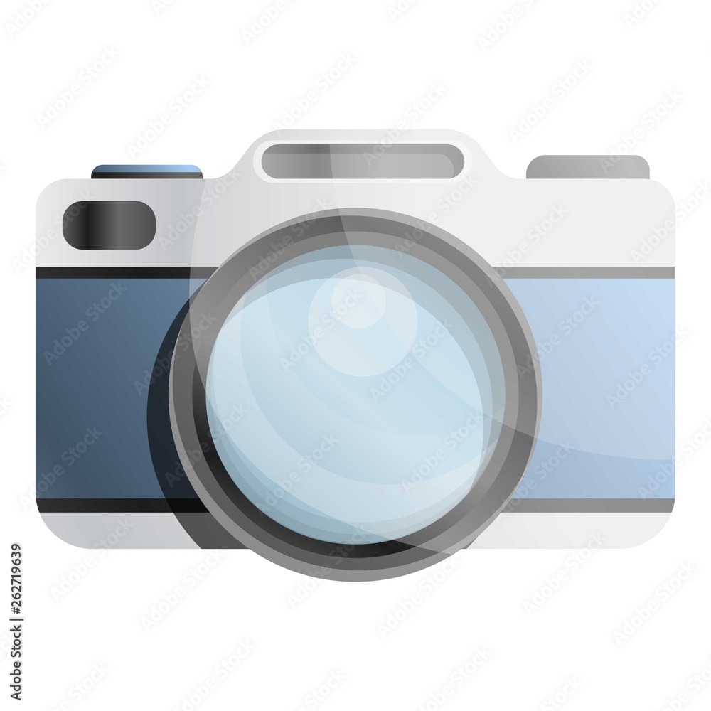 Poster old camera icon. cartoon of old camera vector icon for web design isolated on white background