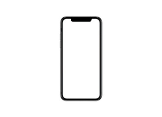 Smartphone similar to iphone xs max with blank white screen for Infographic Global Business Marketing investment Plan, mockup model similar to iPhonex isolated illustration of responsive web design.