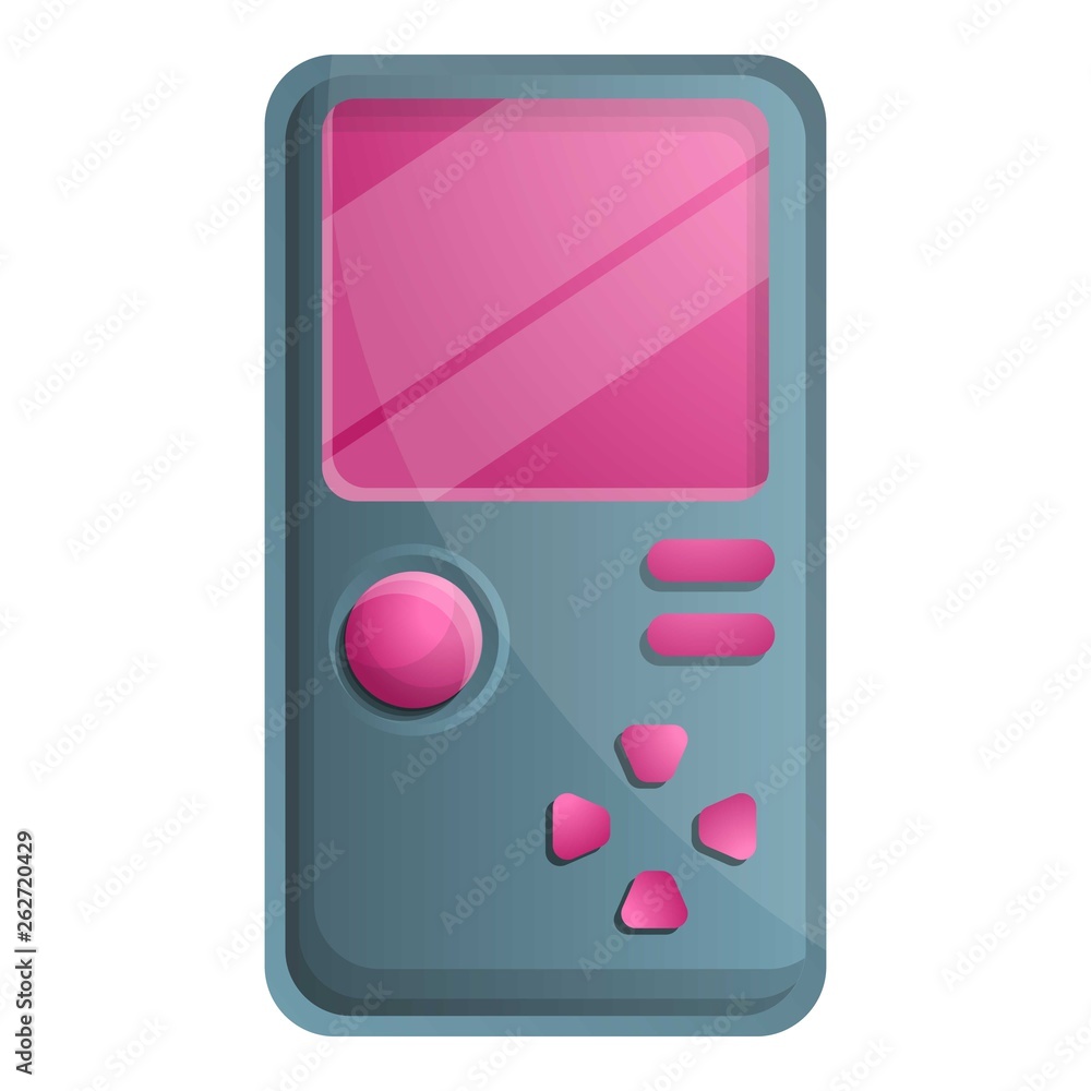 Poster video game portable device icon. cartoon of video game portable device vector icon for web design is