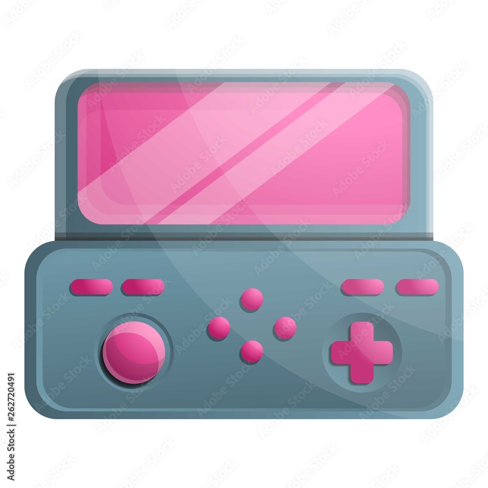 Poster game console icon. cartoon of game console vector icon for web design isolated on white background