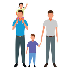 Fototapeta premium men with child avatar cartoon character