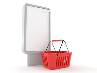 Shopping basket with blank billboard