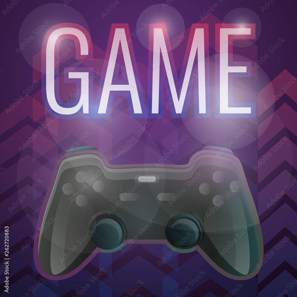 Poster game controller concept background. cartoon illustration of game controller vector concept backgroun