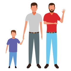men with child avatar cartoon character
