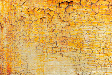 Old cracked Rusty paint metal background texture close-up