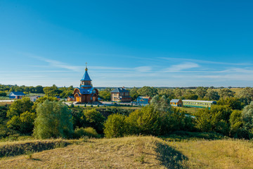 Holy Trinity Church in the village of Tashla, Russia. Wooden temple.