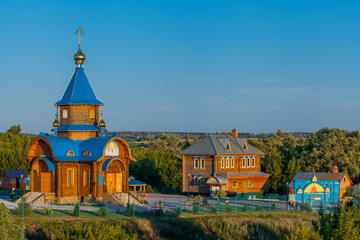 Holy Trinity Church in the village of Tashla, Russia. Wooden temple.