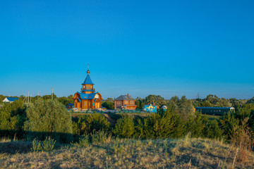 Holy Trinity Church in the village of Tashla, Russia. Wooden temple.