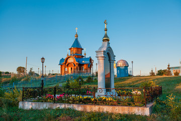 Holy Trinity Church in the village of Tashla, Russia. Wooden temple.