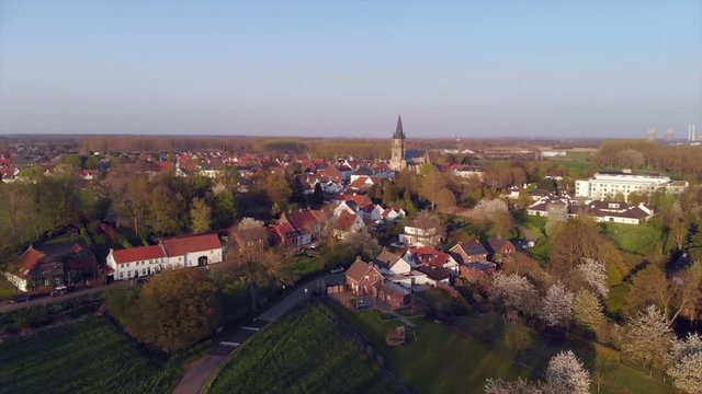 Drone footage of small dutch town Thorn. Also known as the white village.