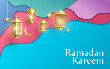 gold ramadan kareem background place for text