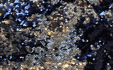 metallic sparkling sequins scales background, round sequins in fashion dress,